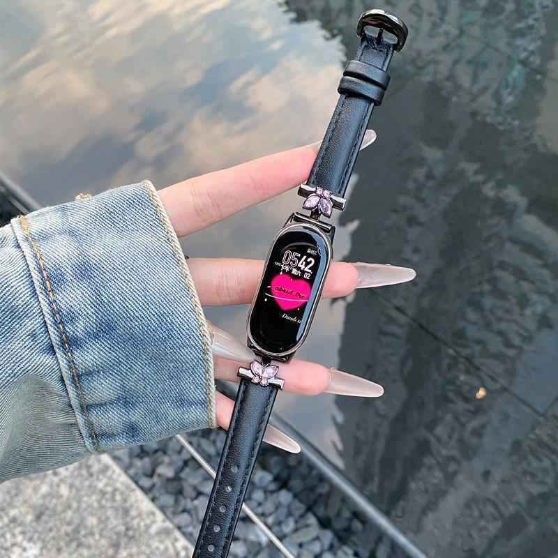 Luksusowy skórzany pasek do paska Xiaomi Mi Band 9 Wymiana paska wielokolorowego do paska Xiaomi Mi Band 8 Bransoleta Correa