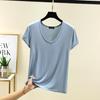 Plus Size Women's Loose U Neck Short Sleeve Modal Tee Thin Solid Color Tshirt All Match Tops M to 6XL