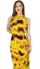 Bimba Women Yellow Long Maxi Dress Chic Style Rayon Sleeveless Spring Day