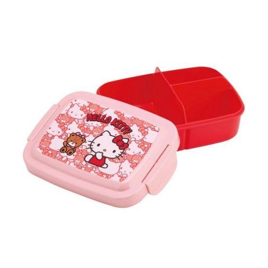 Dome-Type 3-Compartment 1-Tier Lunch Box Hello Kitty
