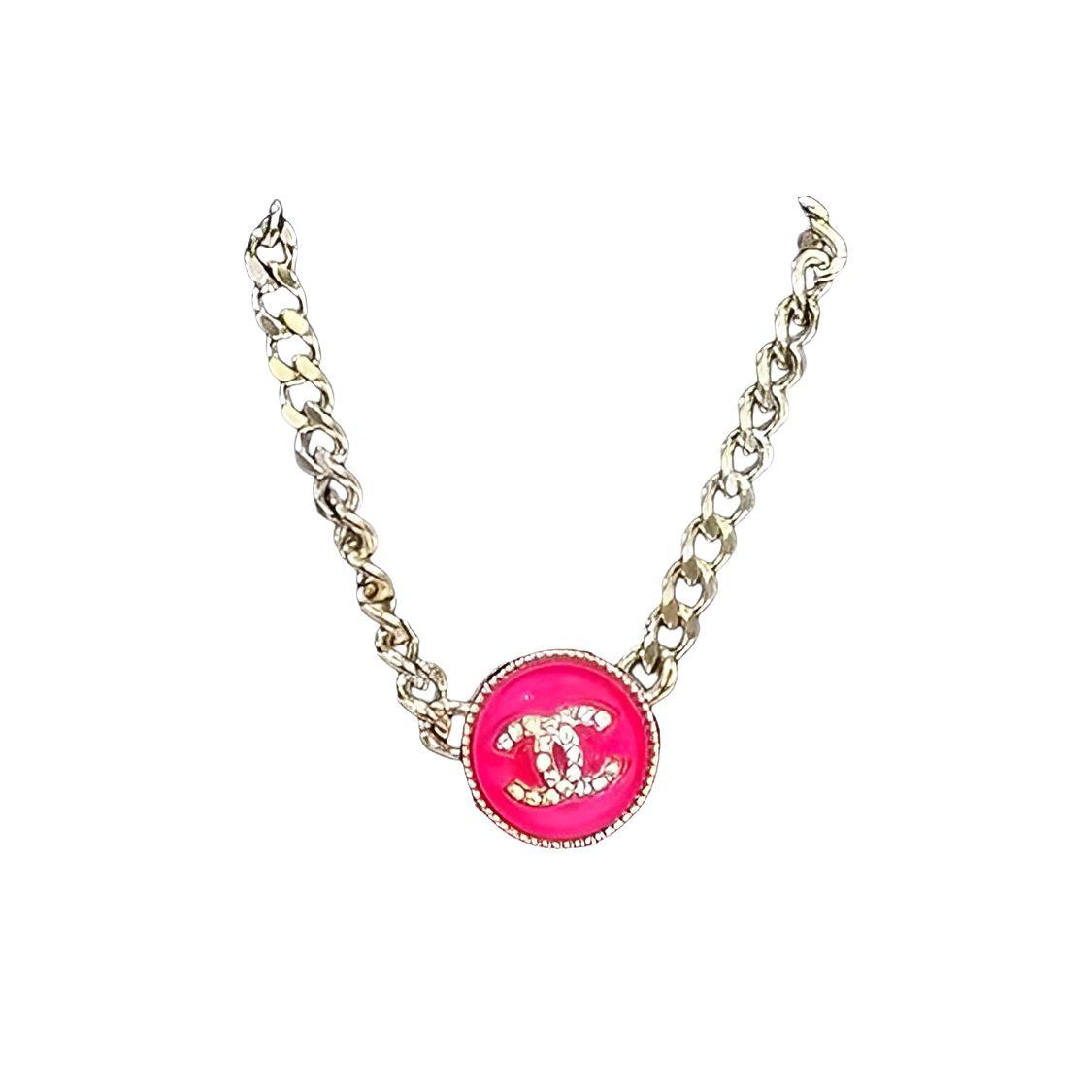 

Chanel Classic Double C Rhinestone Necklace Twisted Chain Women necklace Pink Gold AB7802-B07472-NG632 Gold/Pink,F