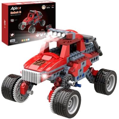 Apitor Robot B 8-in-1 Robot Toy, Educational Building Blocks, Cool "Adventurous Hero" Series, with Sorting Tray, STEM Educational Gift for Boys, Popul