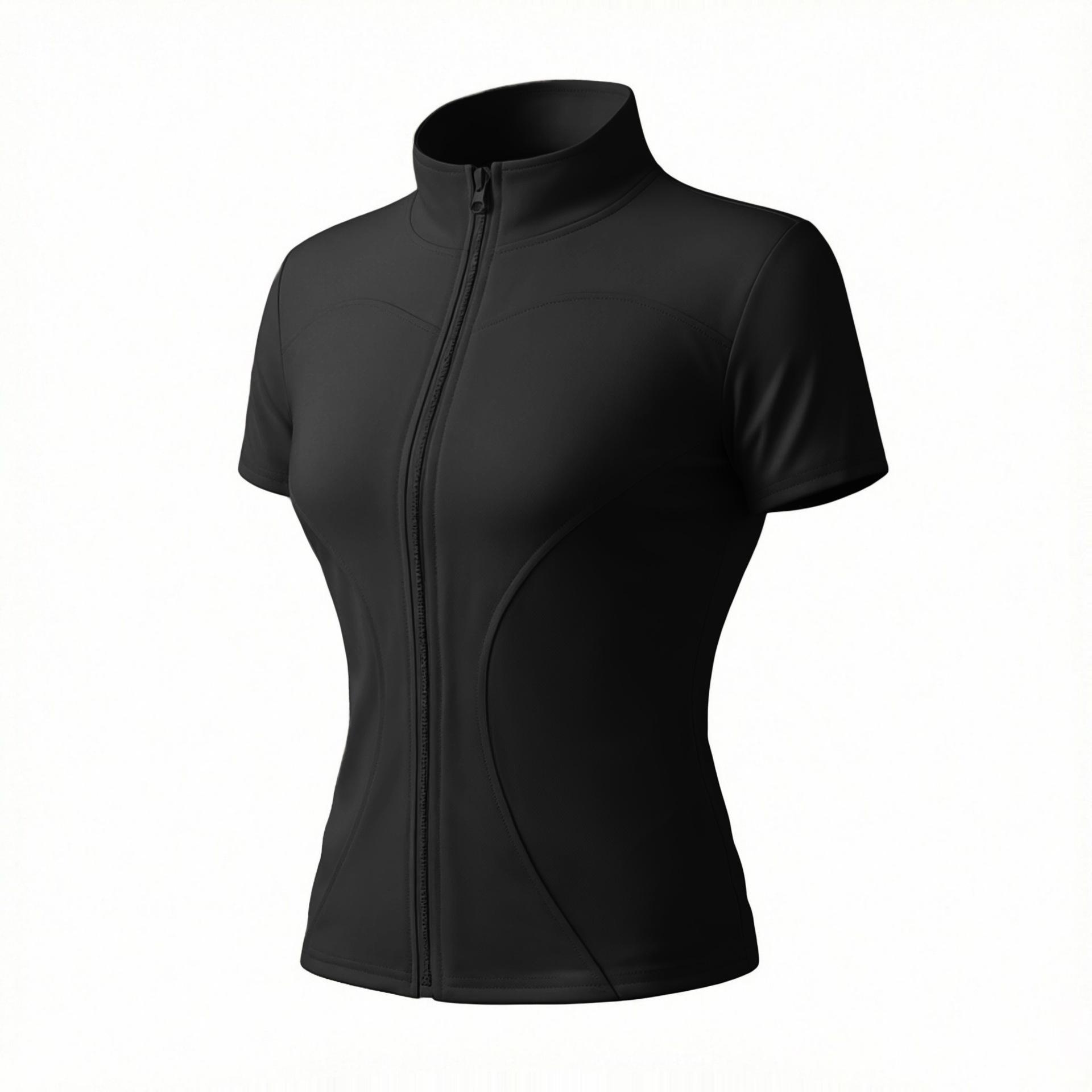 Daily casual tight short T-shirt jacket short-sleeved girls fitness clothes quick-drying breathable slim cycling clothes S