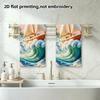 Woven Sailboat Ocean Print Bath Towel, Soft Absorbent Quick Dry Beach Towel, Seagull Wave Lighthouse Kids Towel