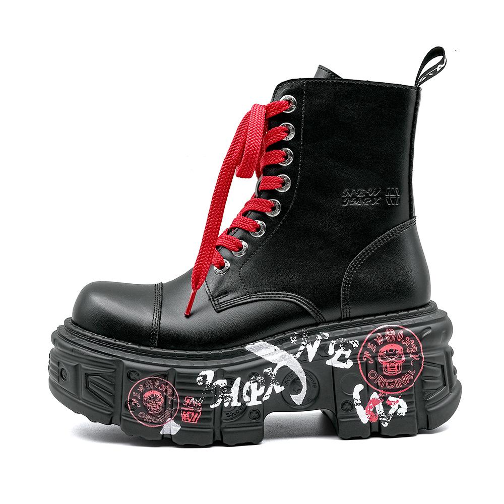 Zimní Punkové Platformové Bojové Boty Masivní Podrážka Unisex Vysoké Martin Boots