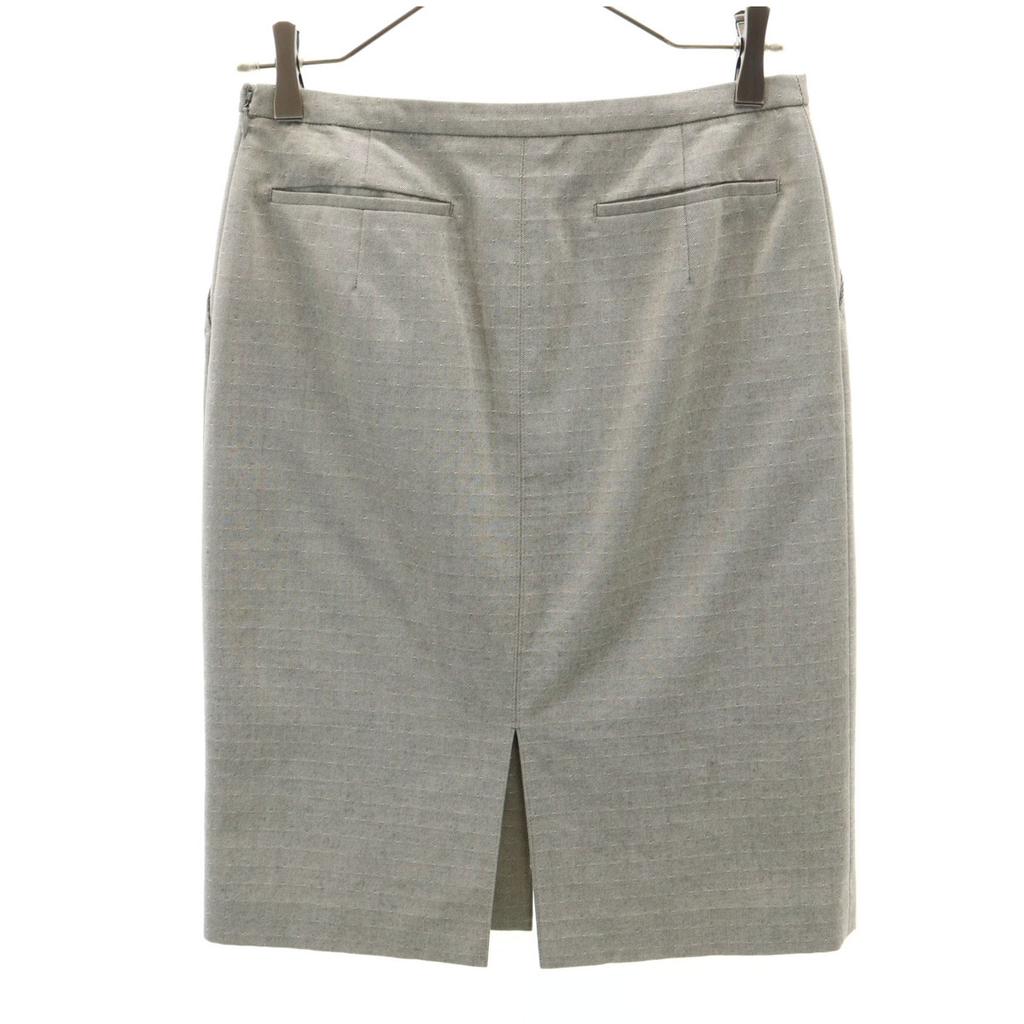 AMACA Made In Japan Pin Dot Pattern Midi Length Tight Skirt 38 Gray Women Used