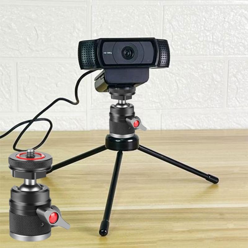 Mini BallHead With Smooth 360°Pivoting Compatible for Camera Tripod And Selfies Stick Strong Durability&High Stability