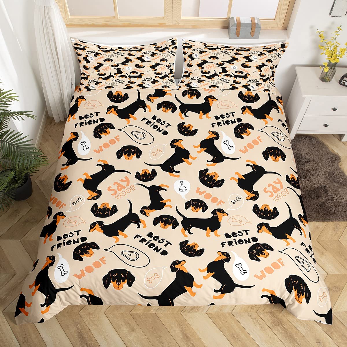 

Comforter Cat Silhouette King Queen Size Abstract Animal Bedding Set Brown Geometric Art Polyester Comforter Comforter (quilt)-EU Single(135*200cm)3pcs