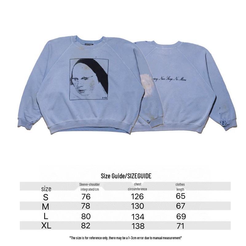 Melancholie- Hoodie der zweiten Generation, gewaschen und distressed - Trendiger lockerer Schnitt mit einzigartigem Design Extra Large