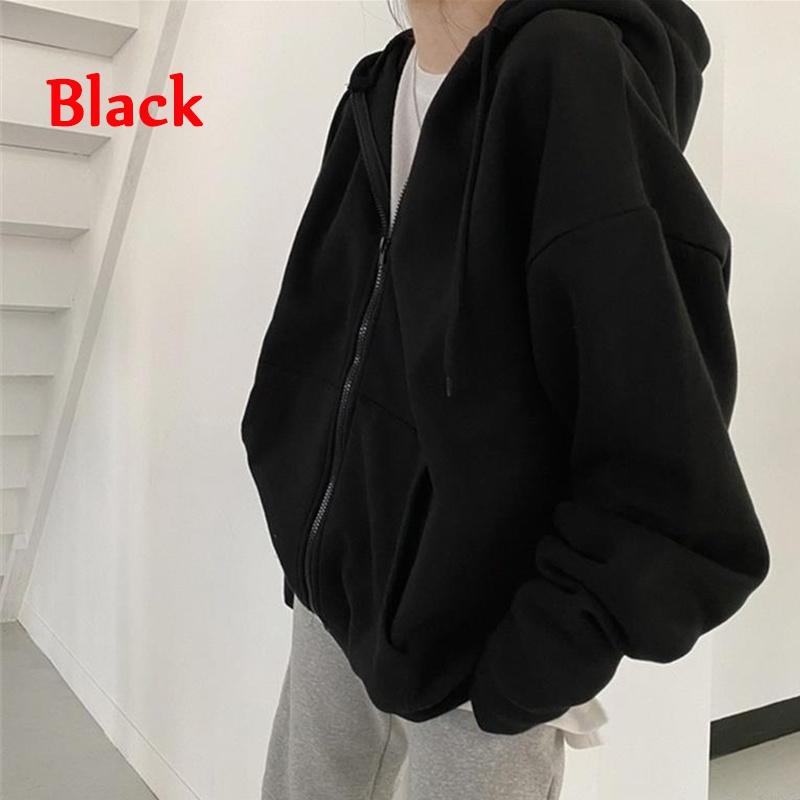 

Женская мода, осенне-зимнее флисовое теплое пальто с капюшоном, сплошной цвет, толстовка большого размера с длинными рукавами, повседневная свободная толстовка с капюшоном, куртки на молнии XXXL