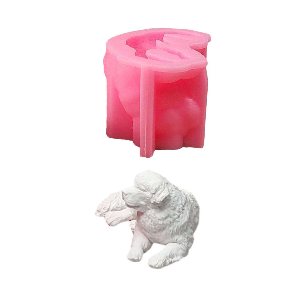 Dog Animal Figurine Silicone Molds Epoxy Resin Molds for Candle Making Fondant Silicone Molds for Chocolate Cake Baking