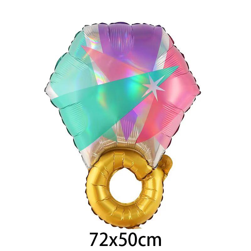 Diamond Ring Balloon Valentine's Day Proposal Balloon Wedding Room Decoration Diamond Ring Aluminum Film  Balloon