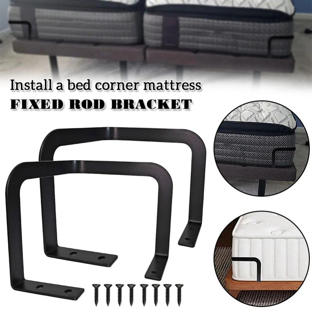 2Pcs Sturdy Mattress Retainer Bar Metal Mattress Corner Fixing Rods  Home Improvement