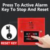 Sound and Light Fire Alarm with Key Fire Warning Siren Internal Strike Alarm Bell for Home Or Office