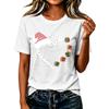 Damen Casual Weihnachten Bedrucktes Kurzarm-T-Shirt mit festlichem Feiertagsdesign