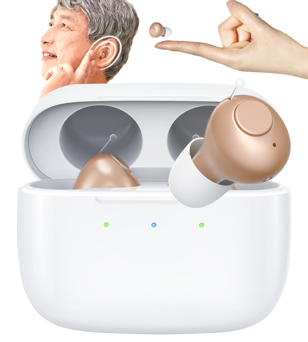 

Health Research Institute Hearing Earphone for Ear Canal Adjustment Easy Up to 18 Hours of Continuous Single or Case 200 Hours of Charging USB Gift