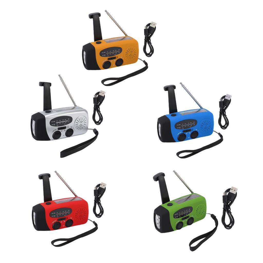 Emergency Radio Portable Solar Micro USB Hand Crank AM FM NOAA Radio with 3 LED Lights Power Bank Fo
