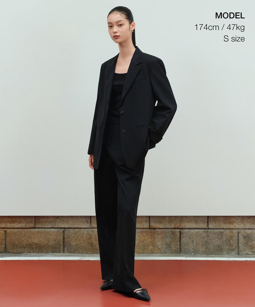 Musinsa Standard Woman Women'S Summer Wool Oversized Blazer [Black]