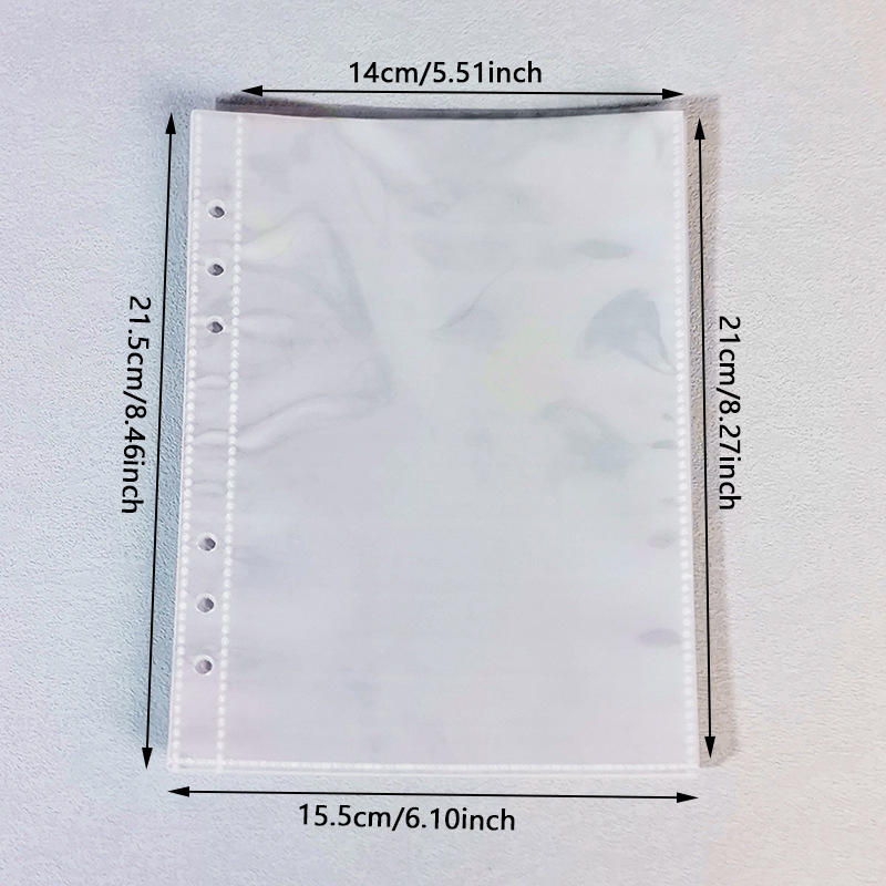 A5/A6 Loose Leaf Binder Cover Refillable Notebook Shell 25 Sheets Clear Binder Planner Inner Pages Protectors
