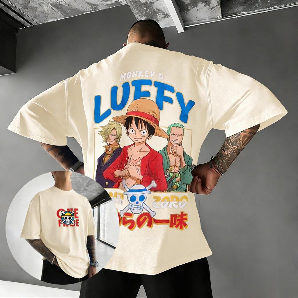 2026 Summer Y2k Oversized One Piece Luffy Anime Graphic T Shirt Men Women Streetwear Tee Casual Short Sleeve Tops Cartoon Print