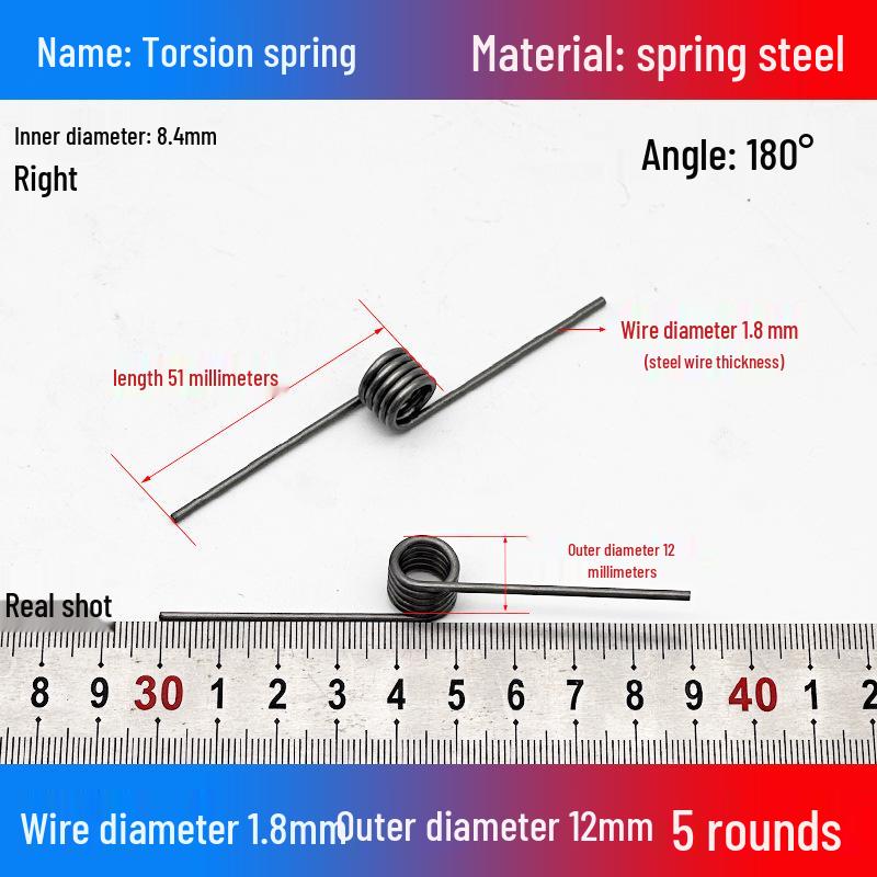 Torsion Spring Steel 0.3-3.0 for 90/180° Clip Trash Can