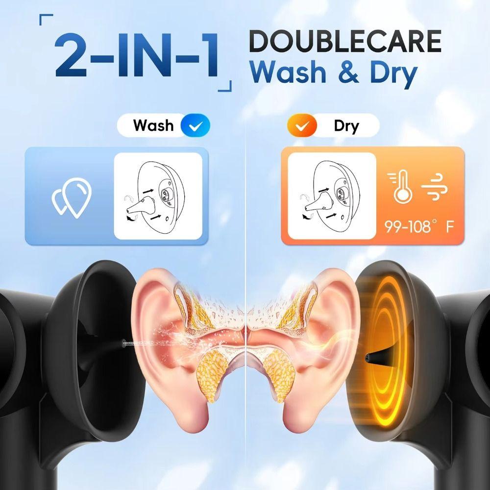 Dual-Compartment Design Ear Wax Removal 5 Pressure Settings Safe Ear Cleaner  Earwax Cleaning