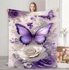 Blanket Featuring A Beautifully Designed Theme Pattern and Romantic Purple Floral Elements with The Liveliness of Nature Blanket