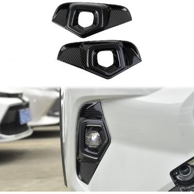 Carbon Fiber Style Front Fog Light Lamp Cover Molding Trims Accessories for 2022-2025 Toyota RAV4