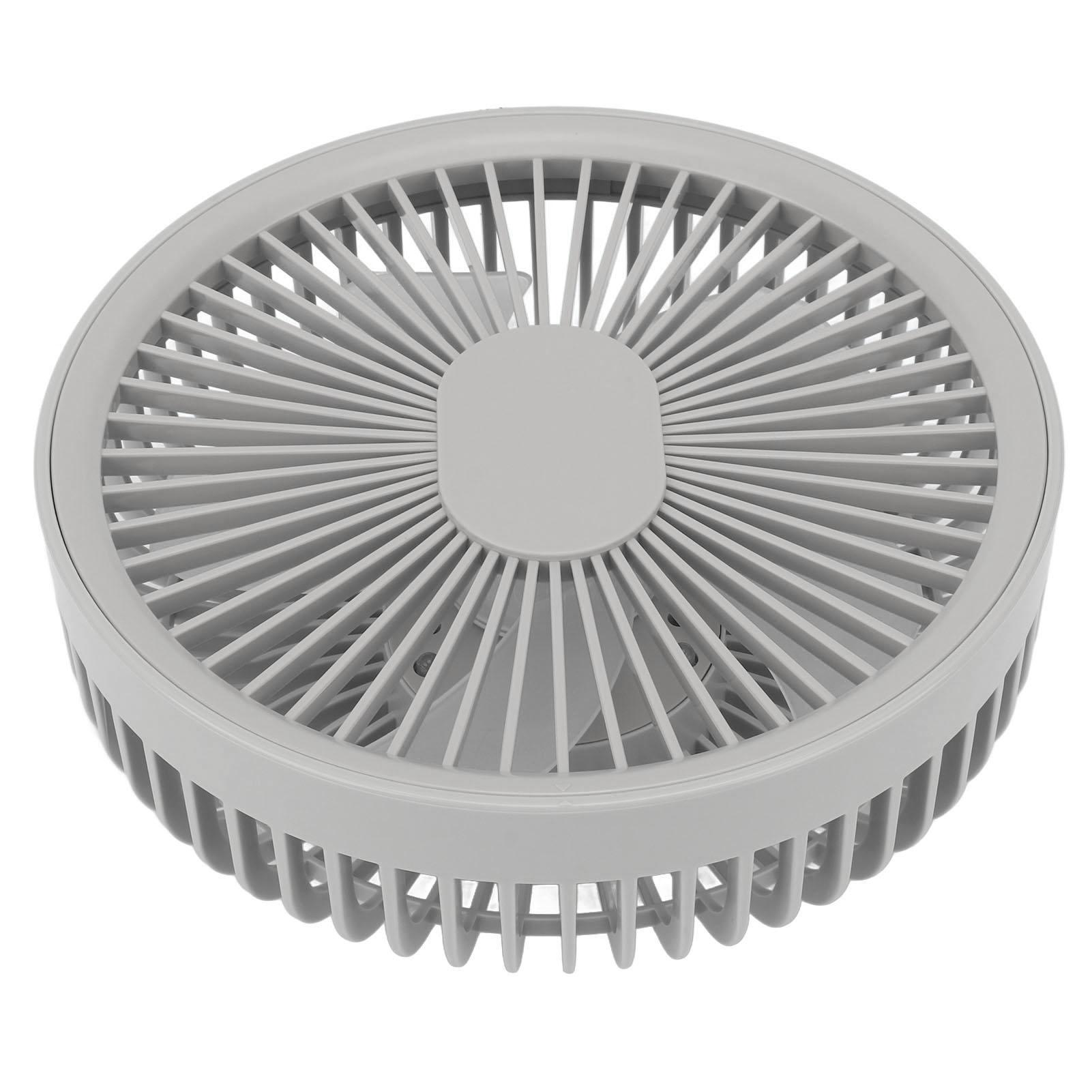 

Outdoor Night Light Ceiling Fan 2 in 1 Portable USB Charging LED Fan for Home Car Office Desk Camping Travel Grey сірий