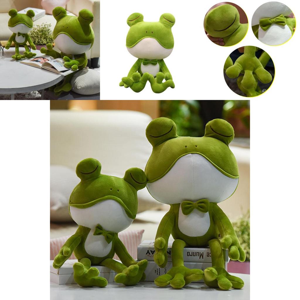 Adorable Soft Plush Frog Stuffed Animal Toy Ideal For Kids Bedtime Cuddly Pillow