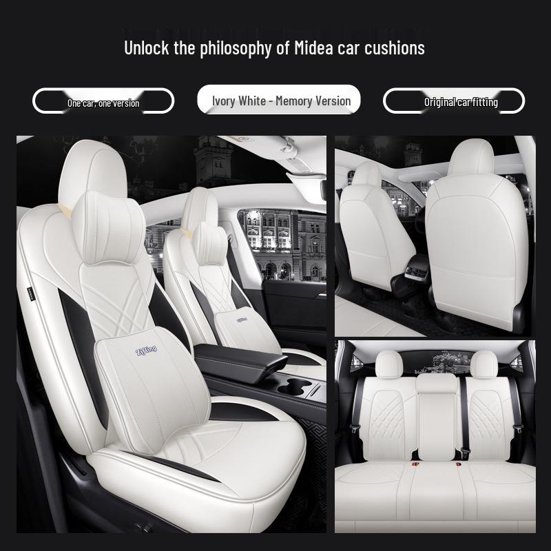 Universal Leather Seat Cushion for Tesla Model Y - All-Season, 5-Seater Fit