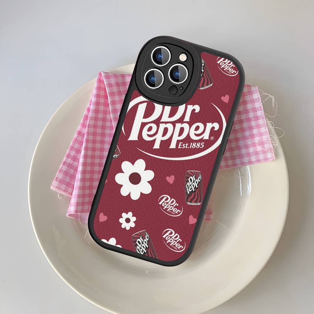 

Soft Drink Brand Dr Pepper For IPhone 16 15 14 16E 13 12 11 Pro Max Plus Phone Leather Case iPhone 15