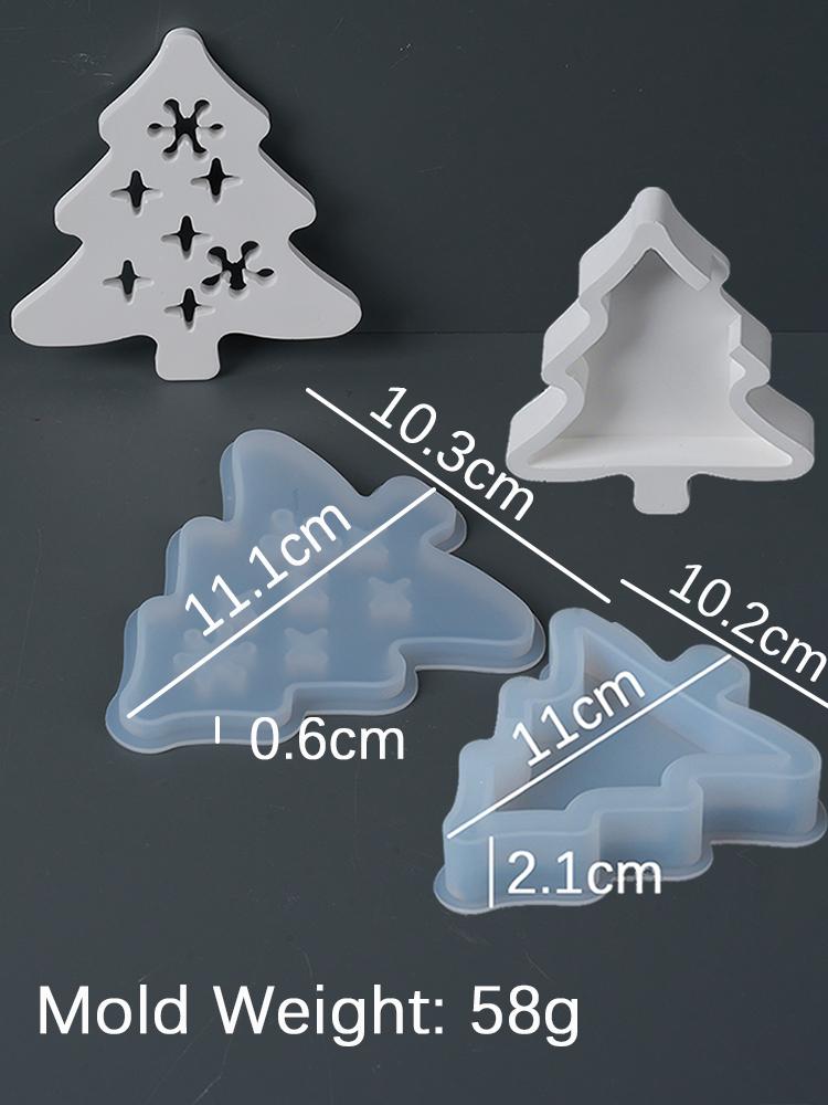 Christmas Hollow Silicone Mold DIY Heart Tree Atmosphere Light Ornament Casting Molds Plaster Resin Craft Making Home Party Deco