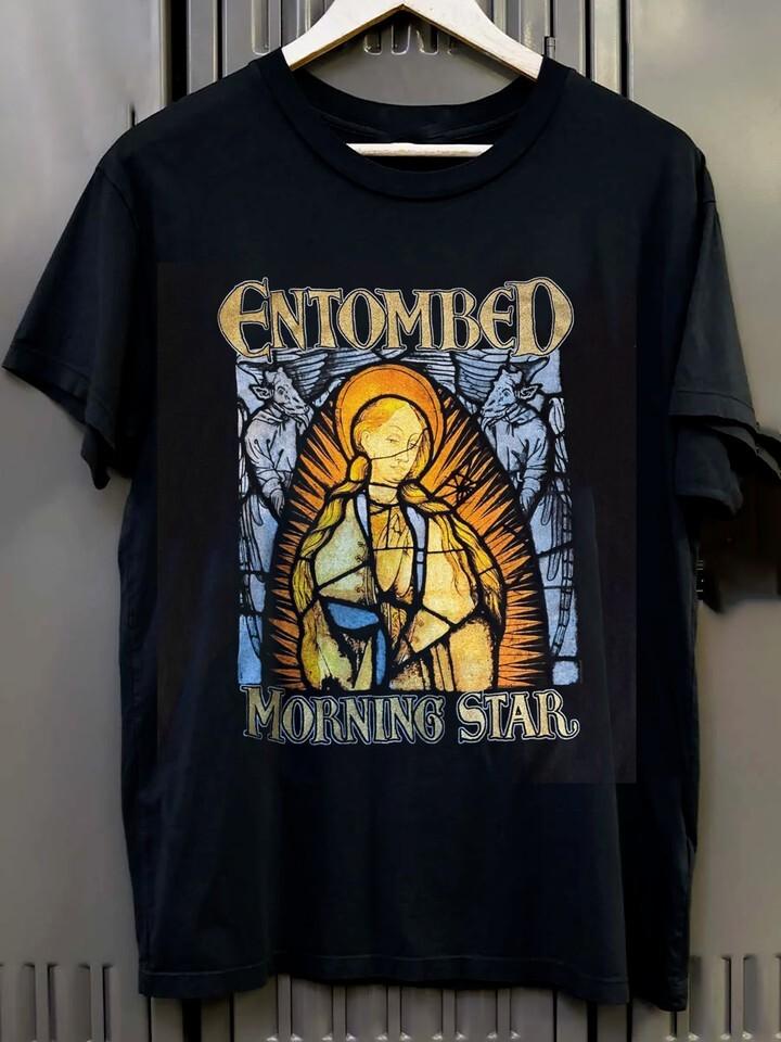 Винтажная футболка Entombed 2001 года Хлопок Ретро Черная Все размеры XXL