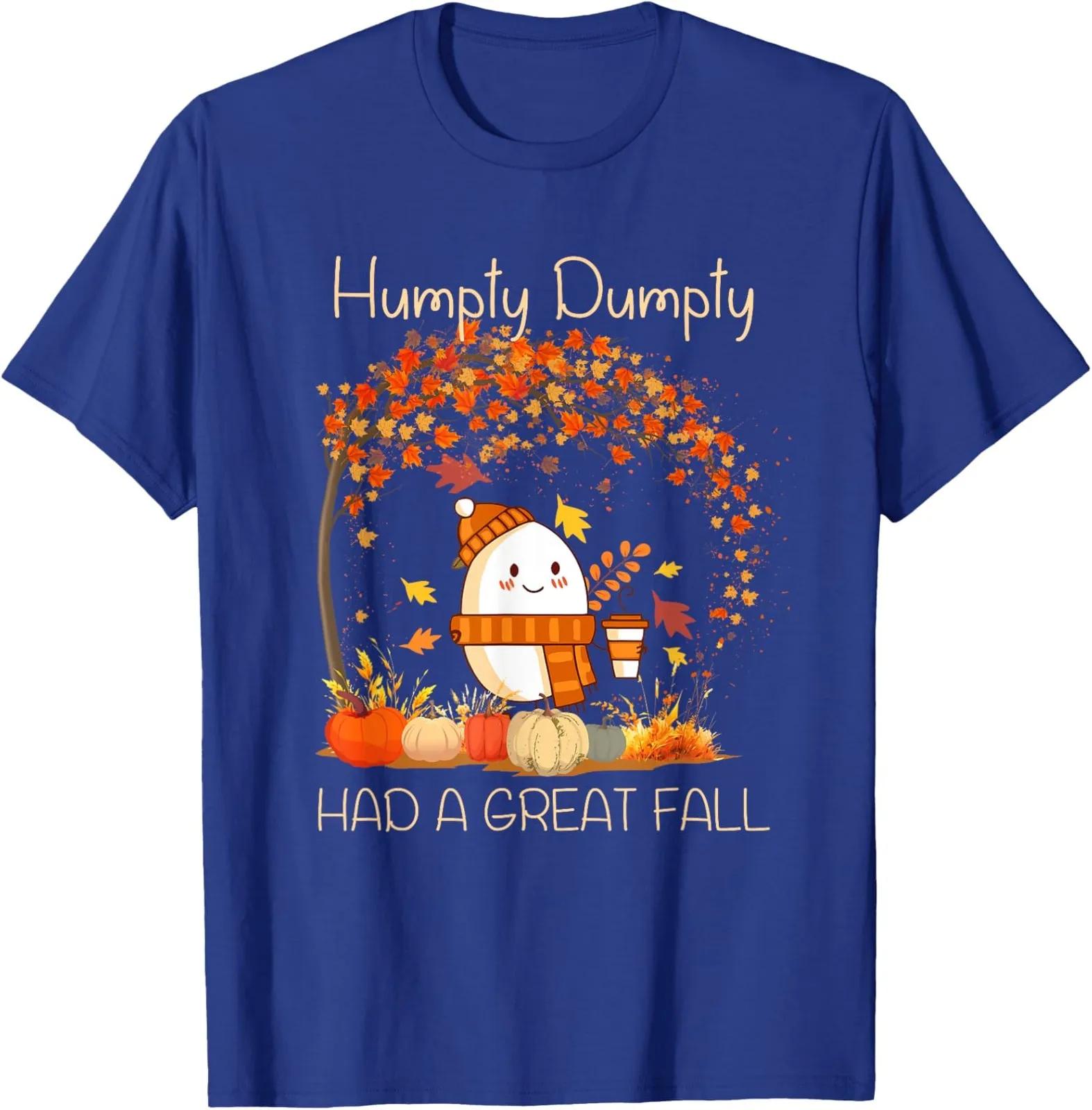 Humpty Dumpty Fall Autumn Pumpkin Spice Latte Themed Graphic TShirt Soft Cotton Crew Neck Unisex S