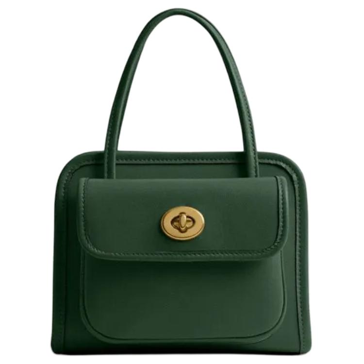 

Coach Safari 16 Vintage Lock Closure Leather Shoulder Crossbody Handbag Small Women Handbag Hunter-Green CW643-B4AR2 Basic Set (Bag+Dust Bag)