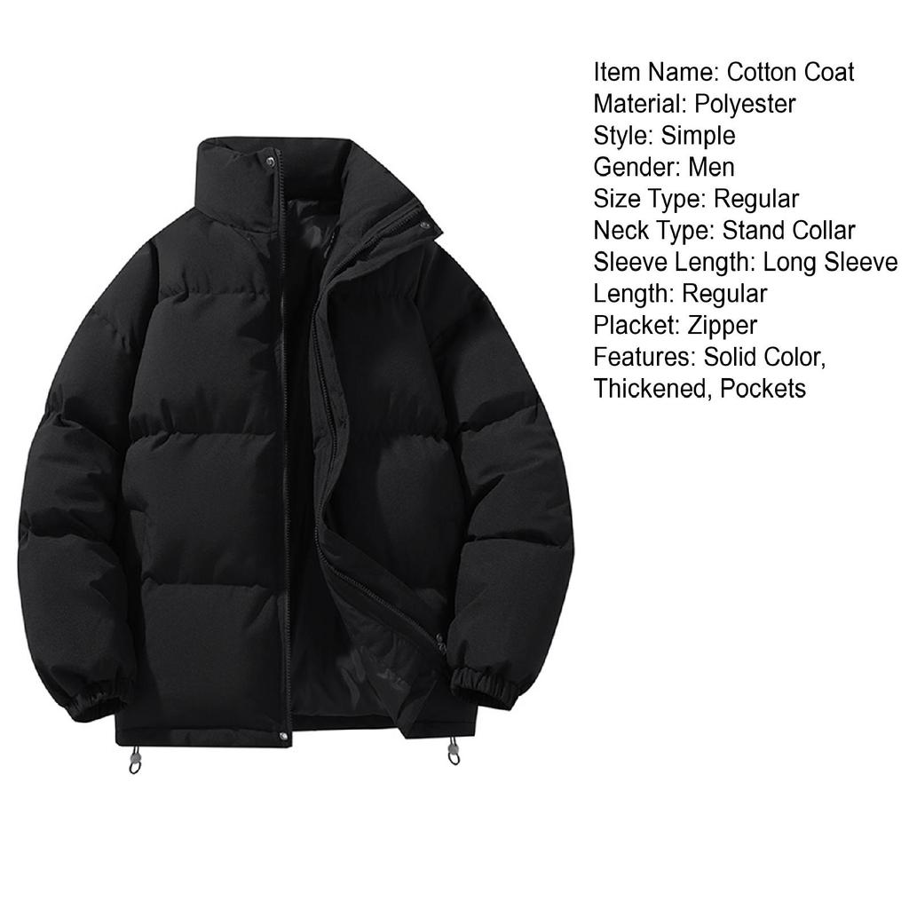 Men Thick Winter Black Parkas Casual Warm Coat Solid Color Cotton-padded Coats Fashion Outwear Men's Big Size Parkas 2025 M-3XL