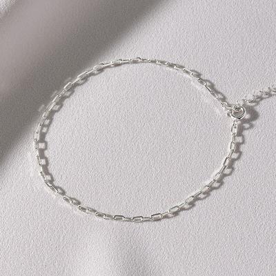 Mimi.J Jewelry 925 Silver Vincent Simple Chain Anklet
