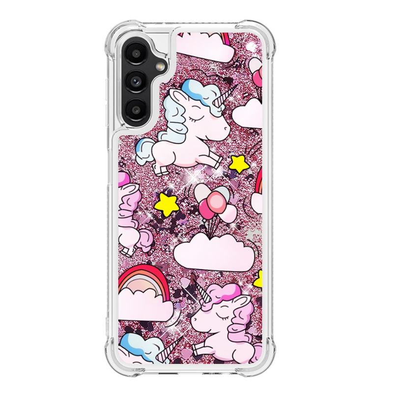 A54 SM-A546B Capa para Samsung Galaxy A54 Capa Desenho Animado Areia Movediça Líquido Dinâmico Capa para Samsung A 54 A34 A14 5G Capas de Telefone