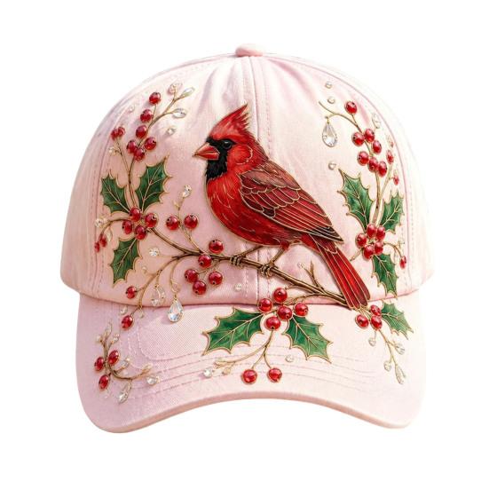 Baseballpet voor Dames, Baseballpet met Geborduurde Bloemen- en Vogelpatroon, Verstelbare Pasvorm Tuinzonnehoed voor Lente Zomer Buiten