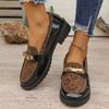 Leopard Low Top Single Fashion Round Toe Deep Mouth Bow Platform Non-Slip Loafer