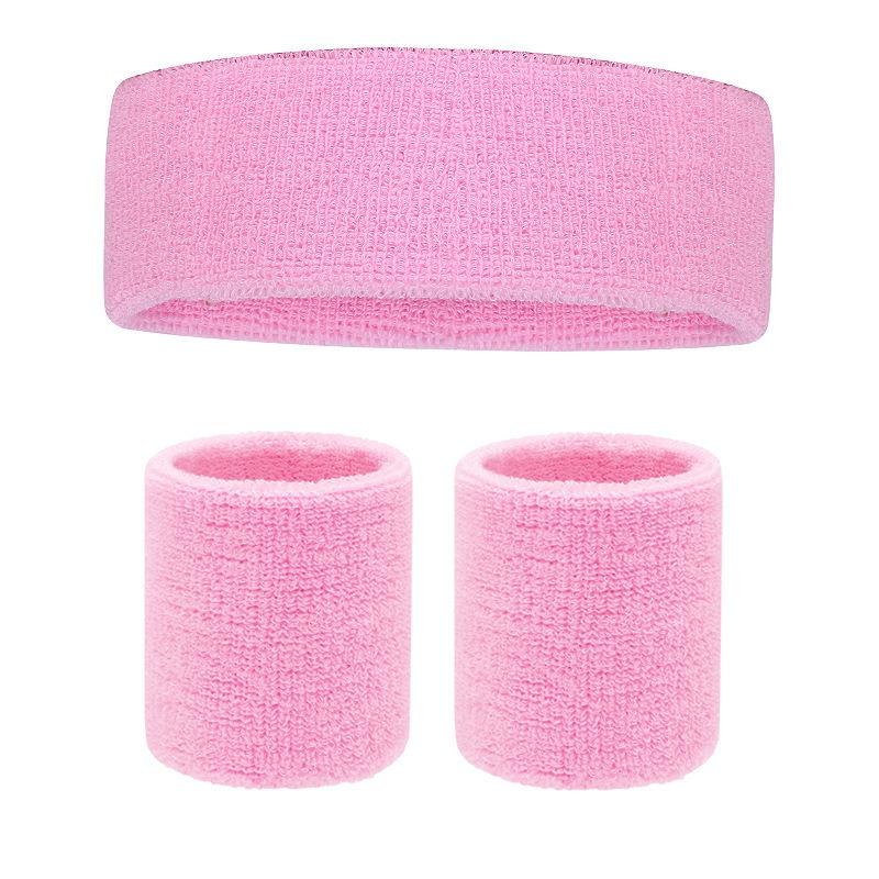 Exercise and fitness cycling basketball badminton breathable and sweat-absorbent headband hand protection wrist protection headband set