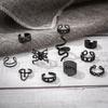 Gun Black Snake-shaped Spider Joint Ring Exaggerated Punk Style 11-piece Set