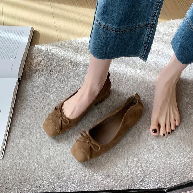 Super Soft Lambskin Leopard Print Genuine Leather Mary Jane Single Shoes Women's French Bow Ballet Style Flat Shoes Soft-soled Ladyshoes