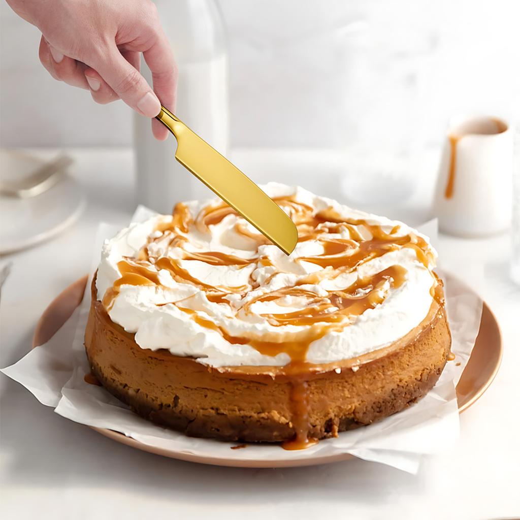 1set/2pcs Stainless Steel Cake Shovel Server Set Western Cheese Bread Knife For Baking Cake Wedding Birthday Celebration