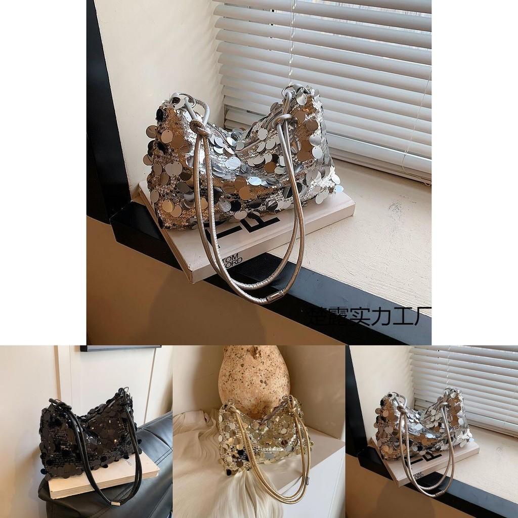 Luxurious Sequined Small Bag For Women In Black Gold And Silver Designs For Stylish Crossbody Or Shoulder Wear