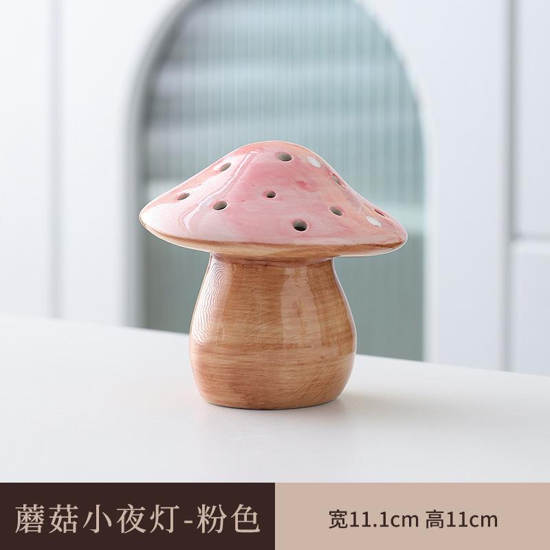 Glowing Mushroom Night Light Creative Ceramic Decor for Bedroom Birthday Gift