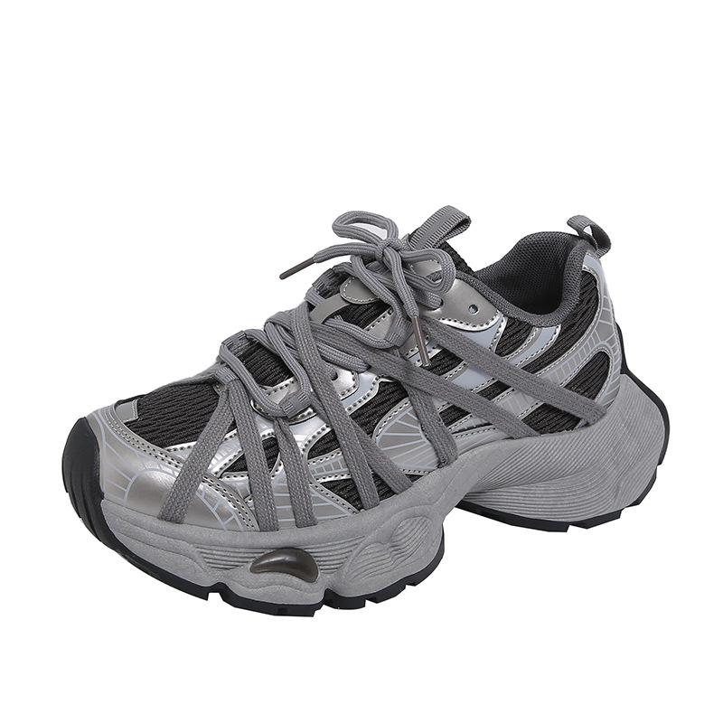 

Женские кроссовки «папины кроссовки» 2025 весна-лето новая модель ремешки платформа женская обувь универсальная дышащая для маленькой ноги женские спортивные кроссовки 44