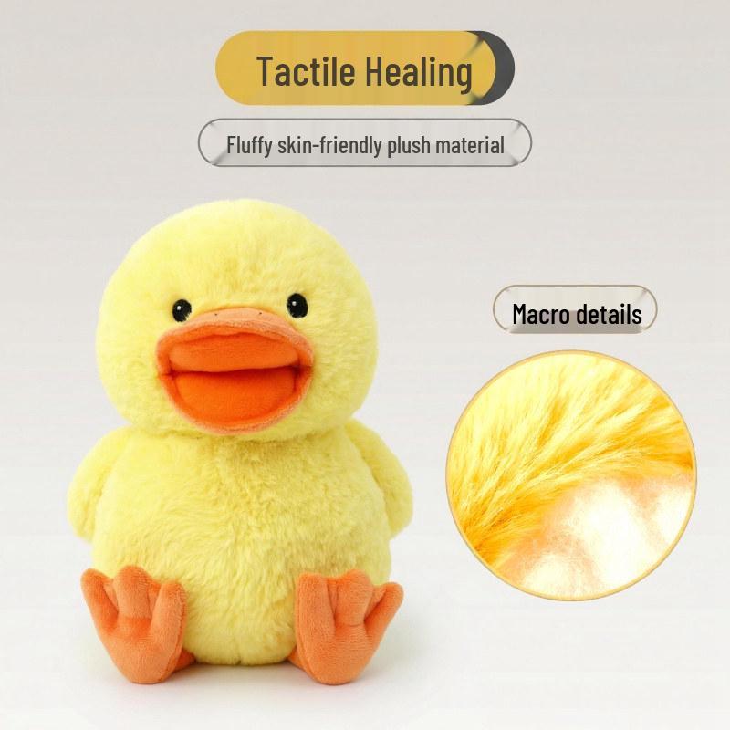 Cute Yellow Duck Plush Toy Doll with Simulated Call