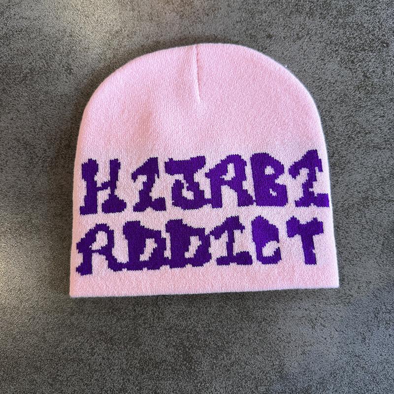 Acrylic Knit Hat For Men Women Fall Winter Warm Letter Pattern Beanie